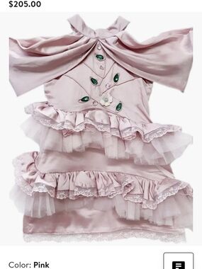 Brand New Petite Maison Pink Ruffle Princess Kids Costume Dress 5t